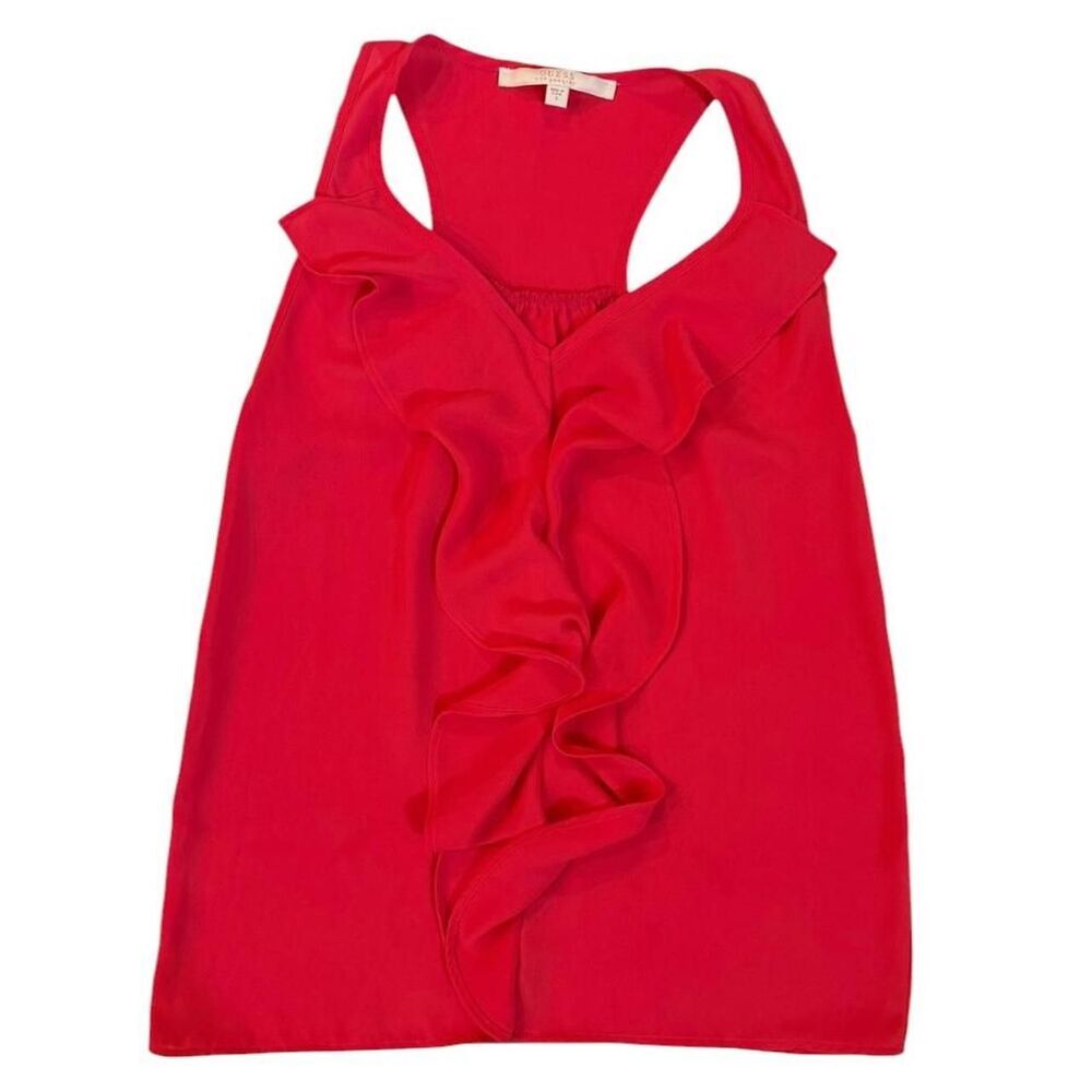 Guess red ruffle backless top